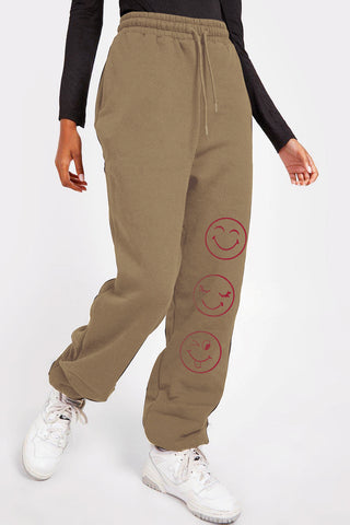 Shop Simply Love Full Size Emoji Graphic Sweatpants - High-Quality U.S. Made Women’s Fashion with Free Fast Shipping