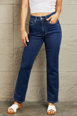 Shop Judy Blue Kailee Full Size Tummy Control High Waisted Straight Jeans - High-Quality U.S. Made Women’s Fashion with Free & Fast Shipping