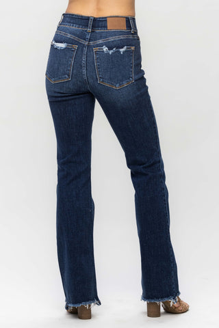 Shop Judy Blue Full Size Frayed Hem Bootcut Jeans - High-Quality U.S. Made Women’s Fashion with Free & Fast Shipping