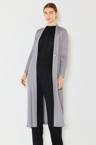 Shop Gray Marina West Swim Pleated Long Sleeve Cardigan - High-Quality U.S. Made Women’s Fashion with Free & Fast Shipping