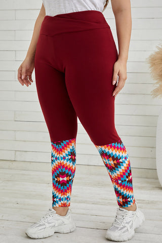 Shop Plus Size Geometric Print High Waist Leggings - High-Quality U.S. Made Women’s Fashion with Free & Fast Shipping