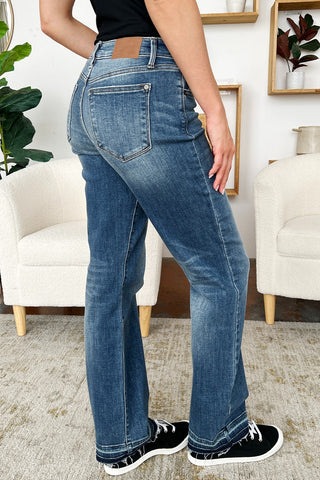 Shop Judy Blue Full Size Mid Rise Release Hem Jeans - High-Quality U.S. Made Women’s Fashion with Free & Fast Shipping