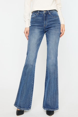 Shop MED Kancan Cat's Whiskers High Waist Flare Jeans - High-Quality U.S. Made Women’s Fashion with Free & Fast Shipping