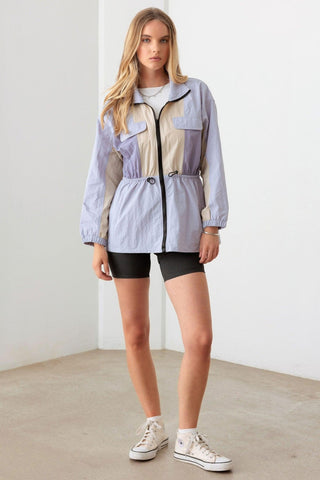 Shop Le Lis Color Block Collared Wind Breaker Jacket - High-Quality U.S. Made Women’s Fashion with Free & Fast Shipping