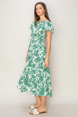 Shop HYFVE Floral Cutout Midi Dress - High-Quality U.S. Made Women’s Fashion with Free & Fast Shipping