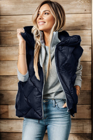 Shop Zip Up Hooded Vest Coat - High-Quality U.S. Made Women’s Fashion with Free Fast Shipping