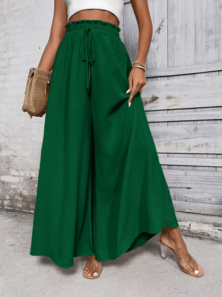 Shop Honey Tied High Waist Wide Leg Pants - High-Quality U.S. Made Women’s Fashion with Free & Fast Shipping