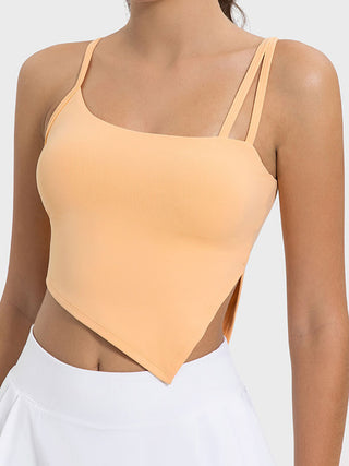 Shop Sherbet Millennia Slit Asymmetrical Neck Active Cami - High-Quality U.S. Made Women’s Fashion with Free & Fast Shipping