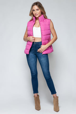 Shop Snobbish Zip Up Turtleneck Vest with Pockets - High-Quality U.S. Made Women’s Fashion with Free & Fast Shipping