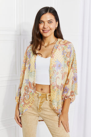 Shop Light Yellow Culture Code Full Size Lasting Love Paisley Kimono - High-Quality U.S. Made Women’s Fashion with Free & Fast Shipping