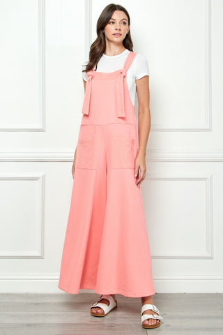 Shop PINK Veveret Wide Strap French Terry Overalls - High-Quality U.S. Made Women’s Fashion with Free & Fast Shipping