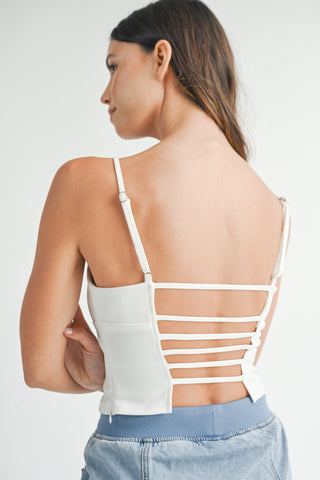 Shop MABLE Strappy Back Cropped Cami - High-Quality U.S. Made Women’s Fashion with Free & Fast Shipping