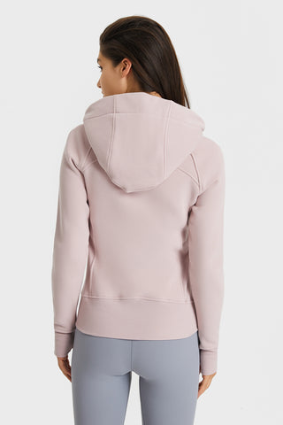 Shop Millennia Zip Up Seam Detail Hooded Sports Jacket - High-Quality U.S. Made Women’s Fashion with Free & Fast Shipping