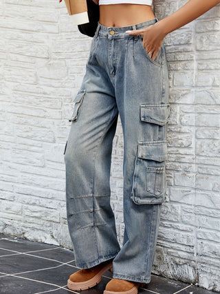 Shop Washed Jeans with Pockets - High-Quality U.S. Made Women’s Fashion with Free & Fast Shipping