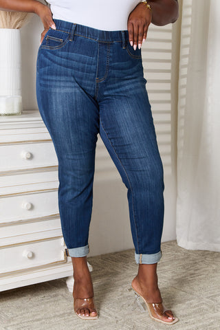 Shop Dark Judy Blue Full Size Skinny Cropped Jeans - High-Quality U.S. Made Women’s Fashion with Free & Fast Shipping