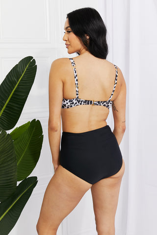 Shop Marina West Swim Take A Dip Twist High-Rise Bikini in Leopard - High-Quality U.S. Made Women’s Fashion with Free & Fast Shipping