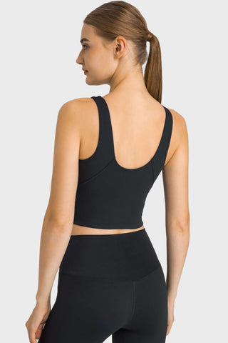 Shop Millennia Feel Like Skin Highly Stretchy Cropped Sports Tank - High-Quality U.S. Made Women’s Fashion with Free & Fast Shipping