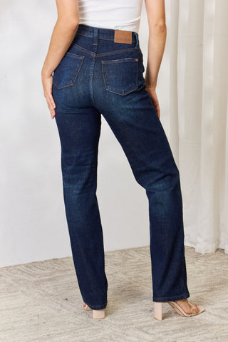 Shop Judy Blue Full Size Button-Fly Straight Jeans - High-Quality U.S. Made Women’s Fashion with Free & Fast Shipping