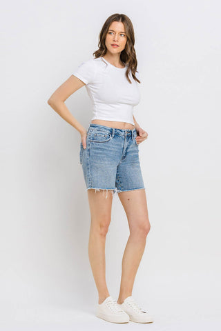 Shop Vervet by Flying Monkey High Rise Denim Shorts - High-Quality U.S. Made Women’s Fashion with Free & Fast Shipping