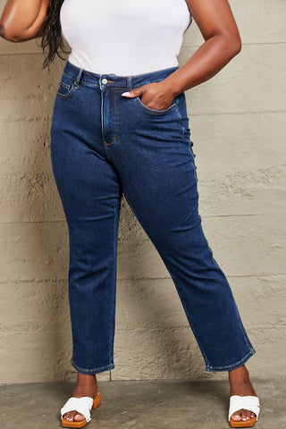 Shop Judy Blue Kailee Full Size Tummy Control High Waisted Straight Jeans - High-Quality U.S. Made Women’s Fashion with Free & Fast Shipping