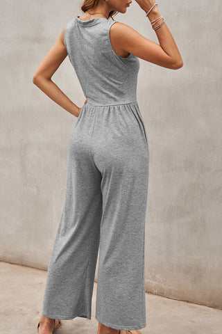 Shop Full Size Scoop Neck Wide Strap Jumpsuit - High-Quality U.S. Made Women’s Fashion with Free Fast Shipping