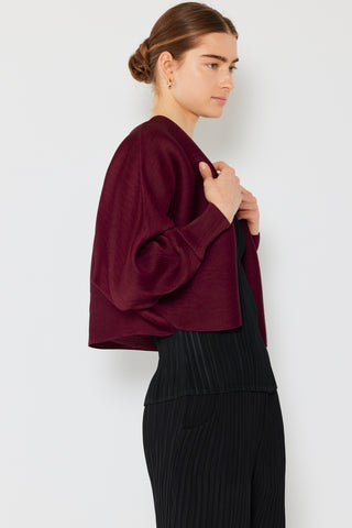 Shop Marina West Swim Rib Pleated Puff Sleeve Bolero Cardigan - High-Quality U.S. Made Women’s Fashion with Free & Fast Shipping