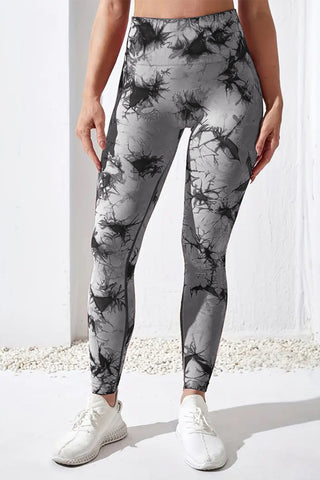 Shop Gray Printed High Waist Active Pants - High-Quality U.S. Made Women’s Fashion with Free & Fast Shipping