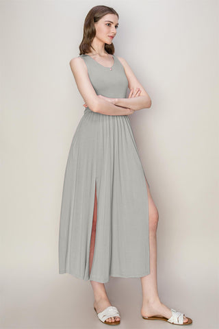 Shop HYFVE Sleeveless Slit Midi Dress - High-Quality U.S. Made Women’s Fashion with Free & Fast Shipping