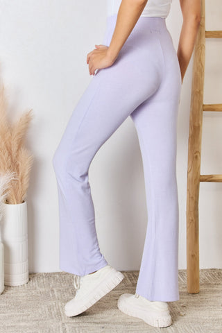 Shop RISEN Full Size High Waist Ultra Soft Knit Flare Pants - High-Quality U.S. Made Women’s Fashion with Free & Fast Shipping