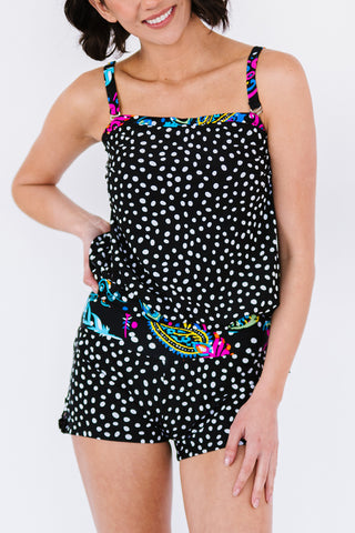 Shop Printed Tied Tankini Set - High-Quality U.S. Made Women’s Fashion with Free & Fast Shipping