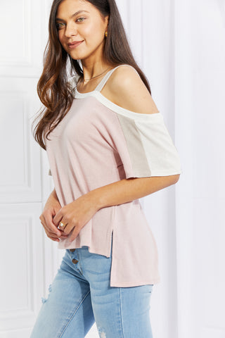 Shop Andree by Unit Full Size Something Simple Cold Shoulder Tee - High-Quality U.S. Made Women’s Fashion with Free & Fast Shipping