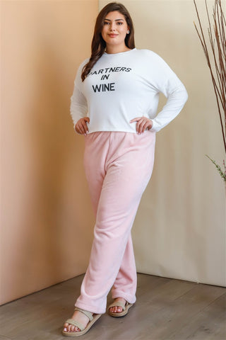 Shop Pink Active Usa Plus Size Elastic Waist Wide Leg Pants - High-Quality U.S. Made Women’s Fashion with Free & Fast Shipping