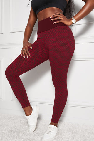 Shop Red High Waist Butt Lifting Yoga Leggings - High-Quality U.S. Made Women’s Fashion with Free & Fast Shipping