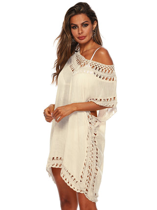 Shop Cutout V-Neck Short Sleeve Cover-Up - High-Quality U.S. Made Women’s Fashion with Free Fast Shipping