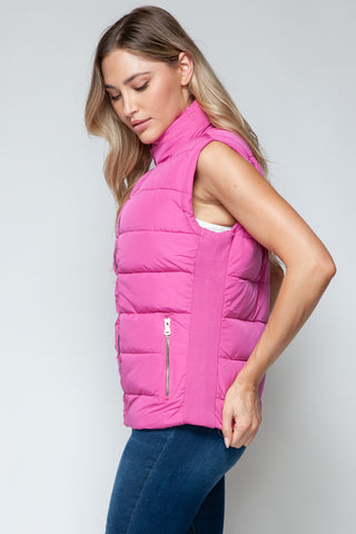 Shop Snobbish Zip Up Turtleneck Vest with Pockets - High-Quality U.S. Made Women’s Fashion with Free & Fast Shipping