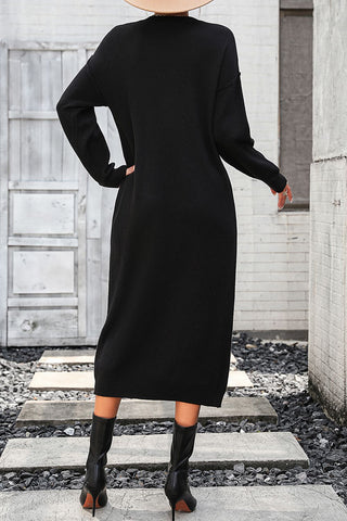 Shop Notched Neck Dropped Shoulder Button-Down Midi Dress - High-Quality U.S. Made Women’s Fashion with Free Fast Shipping