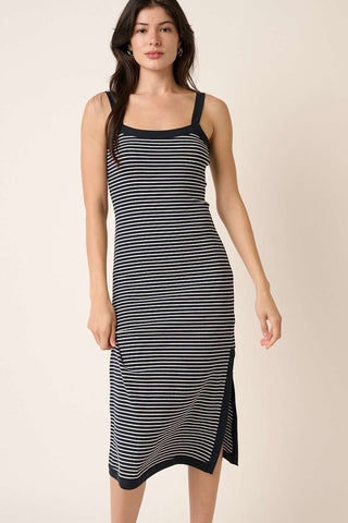 Shop Striped Mittoshop Contrast Striped Midi Cami Dress - High-Quality U.S. Made Women’s Fashion with Free & Fast Shipping