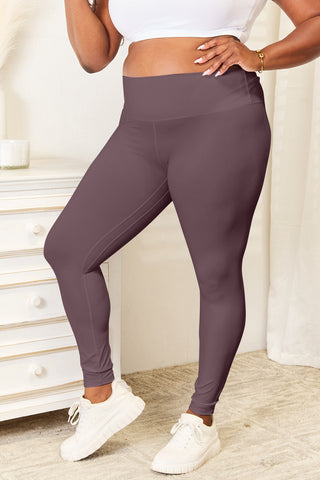 Shop Double Take Wide Waistband Sports Leggings - High-Quality U.S. Made Women’s Fashion with Free & Fast Shipping