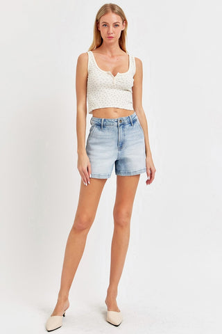 Shop Risen Full Size High Rise Denim Shorts - High-Quality U.S. Made Women’s Fashion with Free Fast Shipping