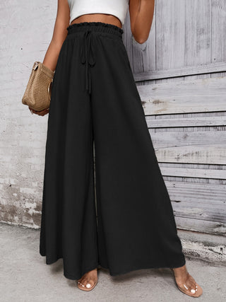 Shop Honey Tied High Waist Wide Leg Pants - High-Quality U.S. Made Women’s Fashion with Free & Fast Shipping