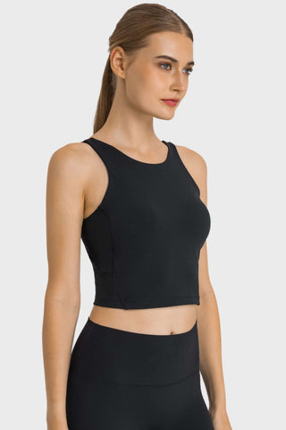 Shop Millennia Feel Like Skin Highly Stretchy Cropped Sports Tank - High-Quality U.S. Made Women’s Fashion with Free & Fast Shipping