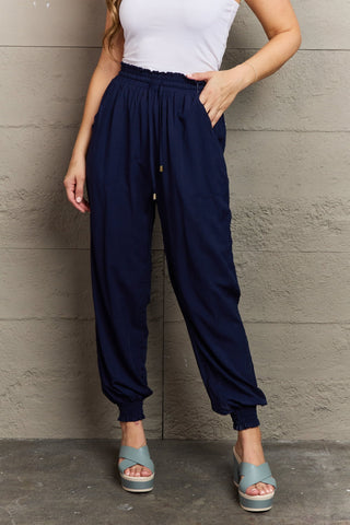 Shop Tied Long Joggers with Pockets - High-Quality U.S. Made Women’s Fashion with Free Fast Shipping