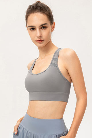 Shop Scoop Neck Long Sports Bra - High-Quality U.S. Made Women’s Fashion with Free & Fast Shipping