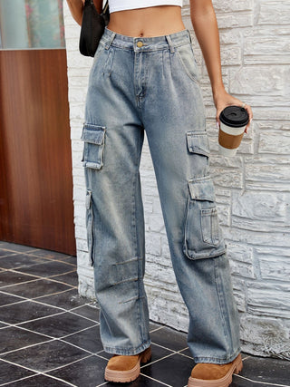 Shop Light Washed Jeans with Pockets - High-Quality U.S. Made Women’s Fashion with Free & Fast Shipping