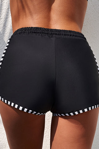 Shop Full Size Contrast Drawstring Waist Swim Shorts - High-Quality U.S. Made Women’s Fashion with Free Fast Shipping