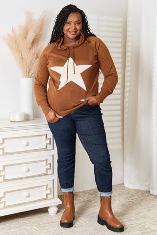 Shop Heimish Full Size Star Graphic Hooded Sweater - High-Quality U.S. Made Women’s Fashion with Free & Fast Shipping