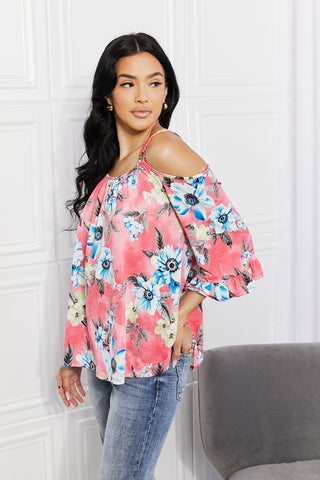 Shop Sew In Love Full Size Fresh Take Floral Cold-Shoulder Top - High-Quality U.S. Made Women’s Fashion with Free & Fast Shipping