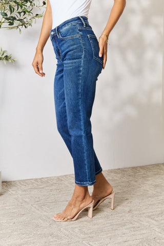 Shop BAYEAS Cropped Straight Jeans - High-Quality U.S. Made Women’s Fashion with Free & Fast Shipping