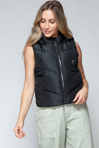 Shop Snobbish Zip Up Quilted Hooded Vest - High-Quality U.S. Made Women’s Fashion with Free Fast Shipping