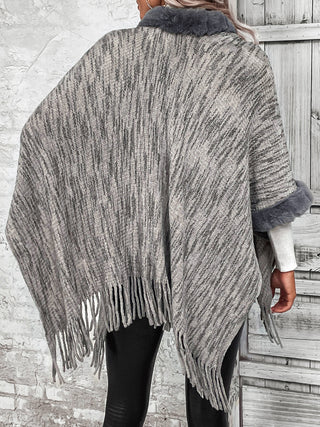 Shop Open Front Fringe Hem Poncho - High-Quality U.S. Made Women’s Fashion with Free Fast Shipping